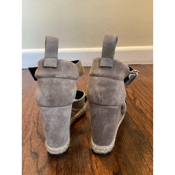 Balenciaga Paris Taupe Tan Suede Strappy Ankle Wrap Espadrille Platform Heels 9 - Picture 4 of 9